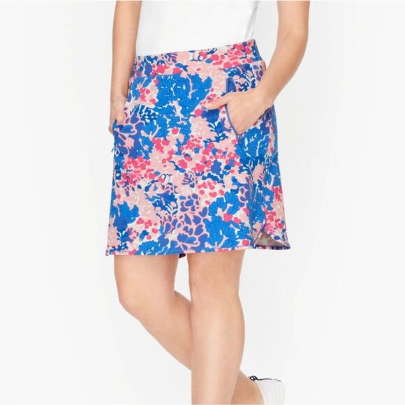Talbots PINK AND BLUE floral everyday stretch yoga Tennis Athletic skort size XS - Picture 1 of 10